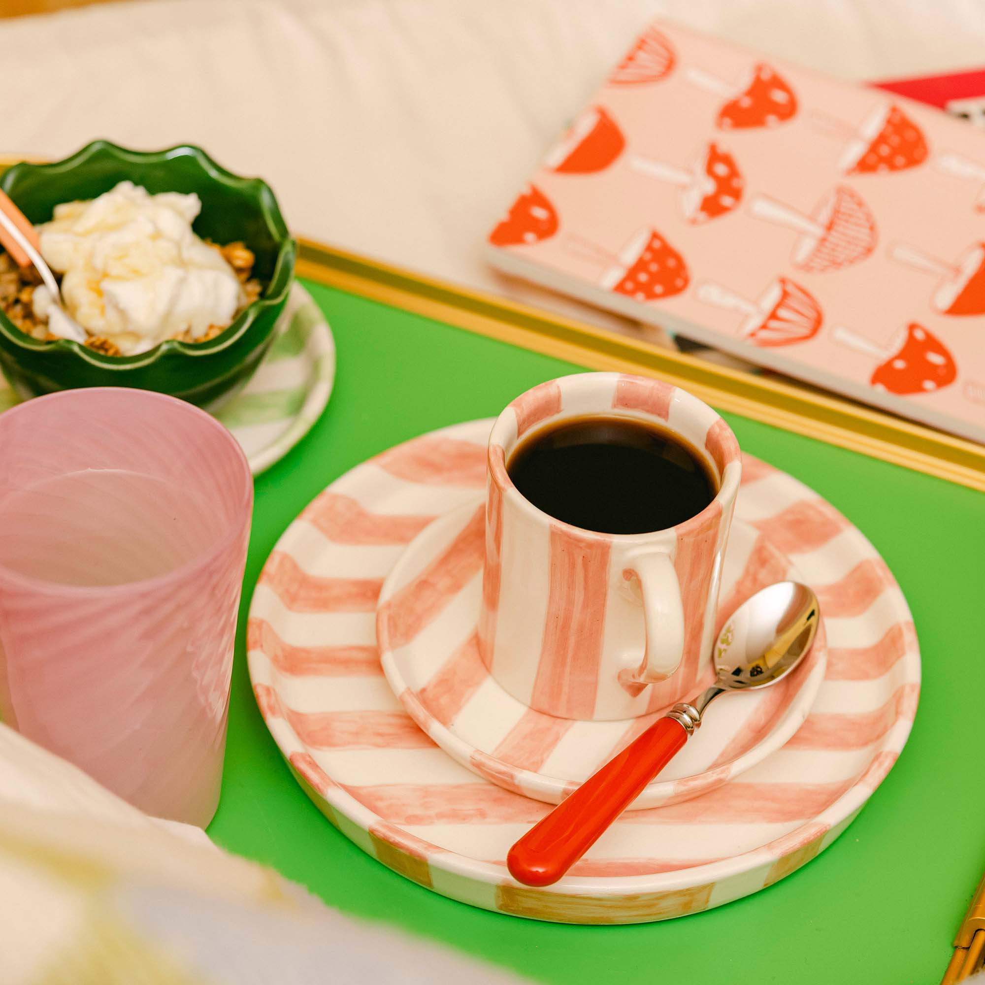Striped Mug & Saucer Set