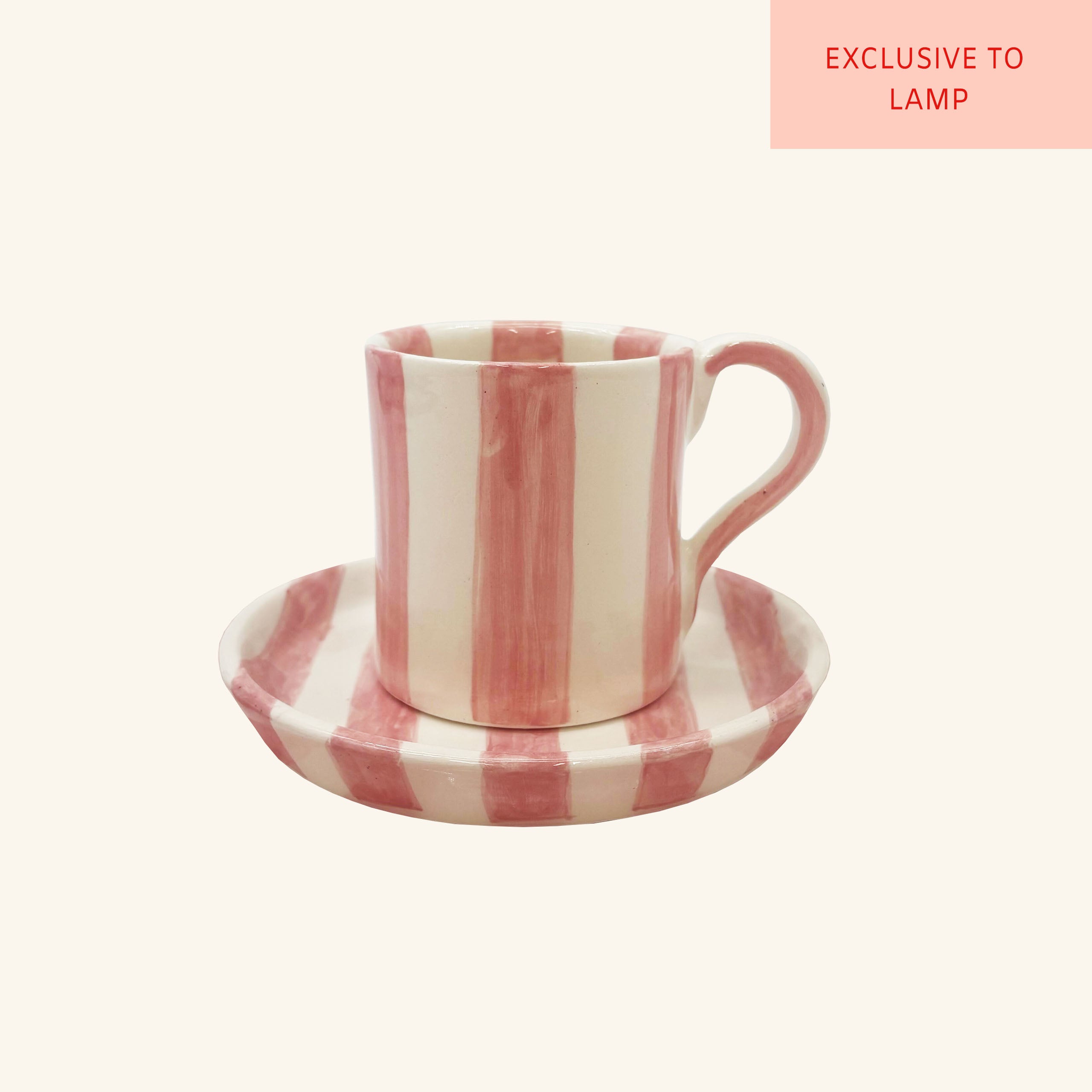Striped Mug & Saucer Set