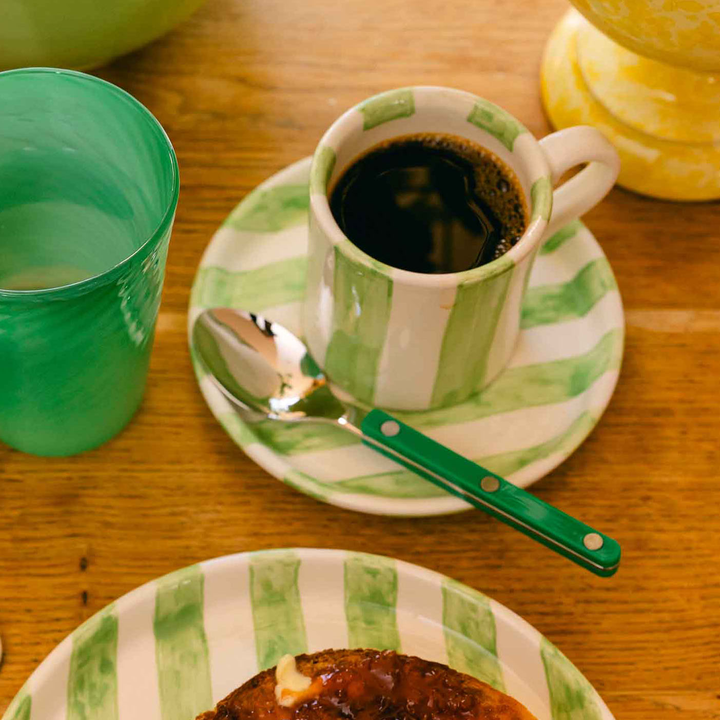 Striped Mug & Saucer Set