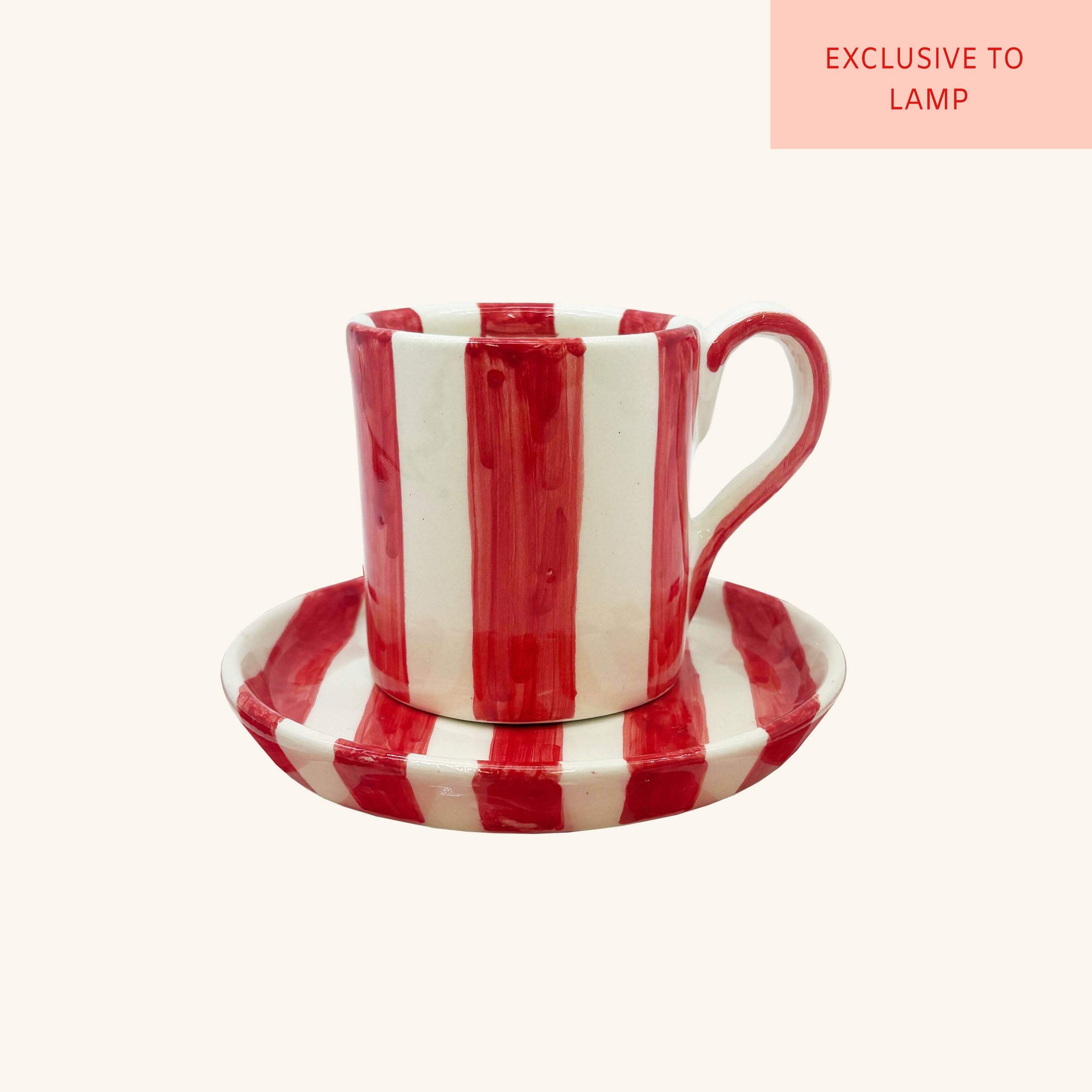 Striped Mug & Saucer Set
