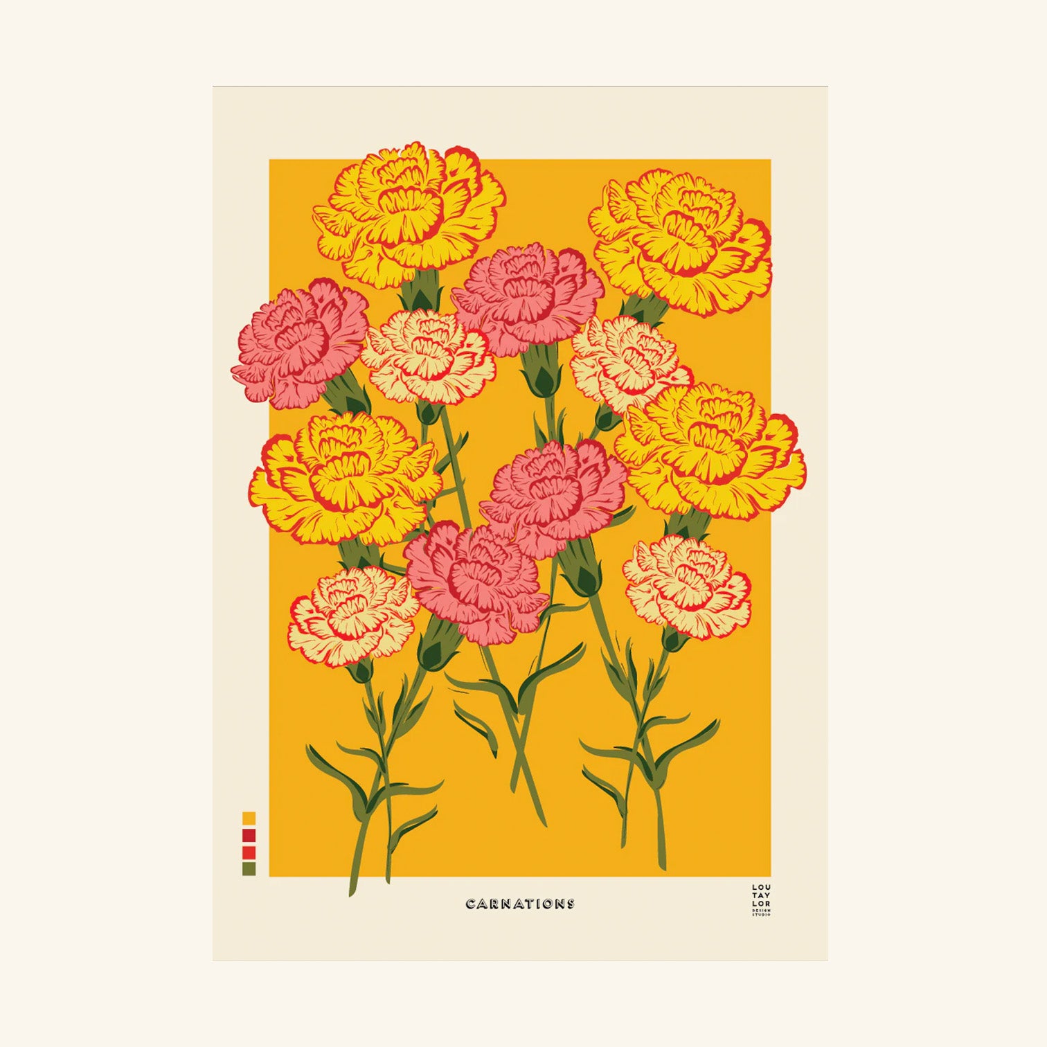 Carnations Print Lou Taylor Design Studio