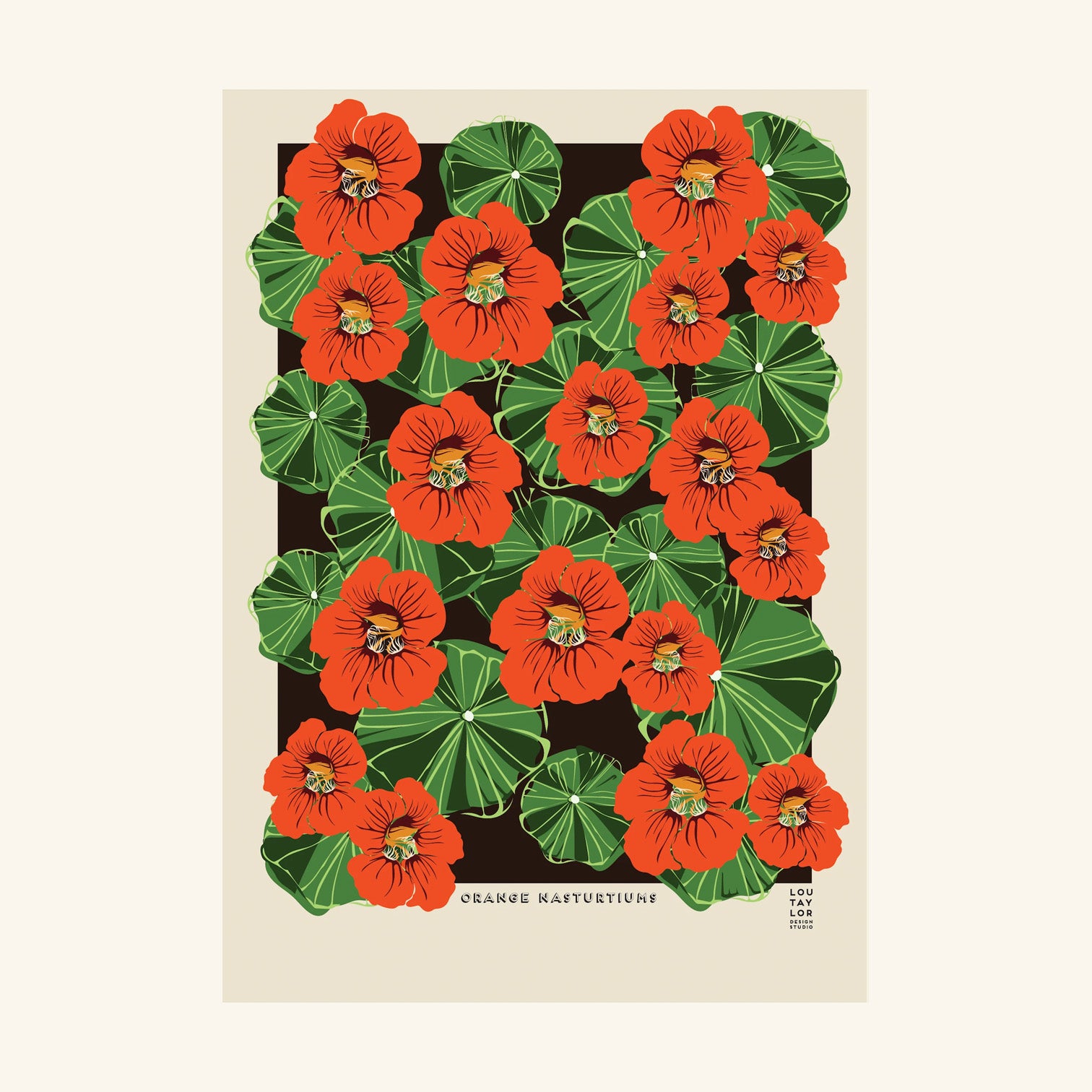 Orange Nasturtiums Print Lou Taylor Design Studio