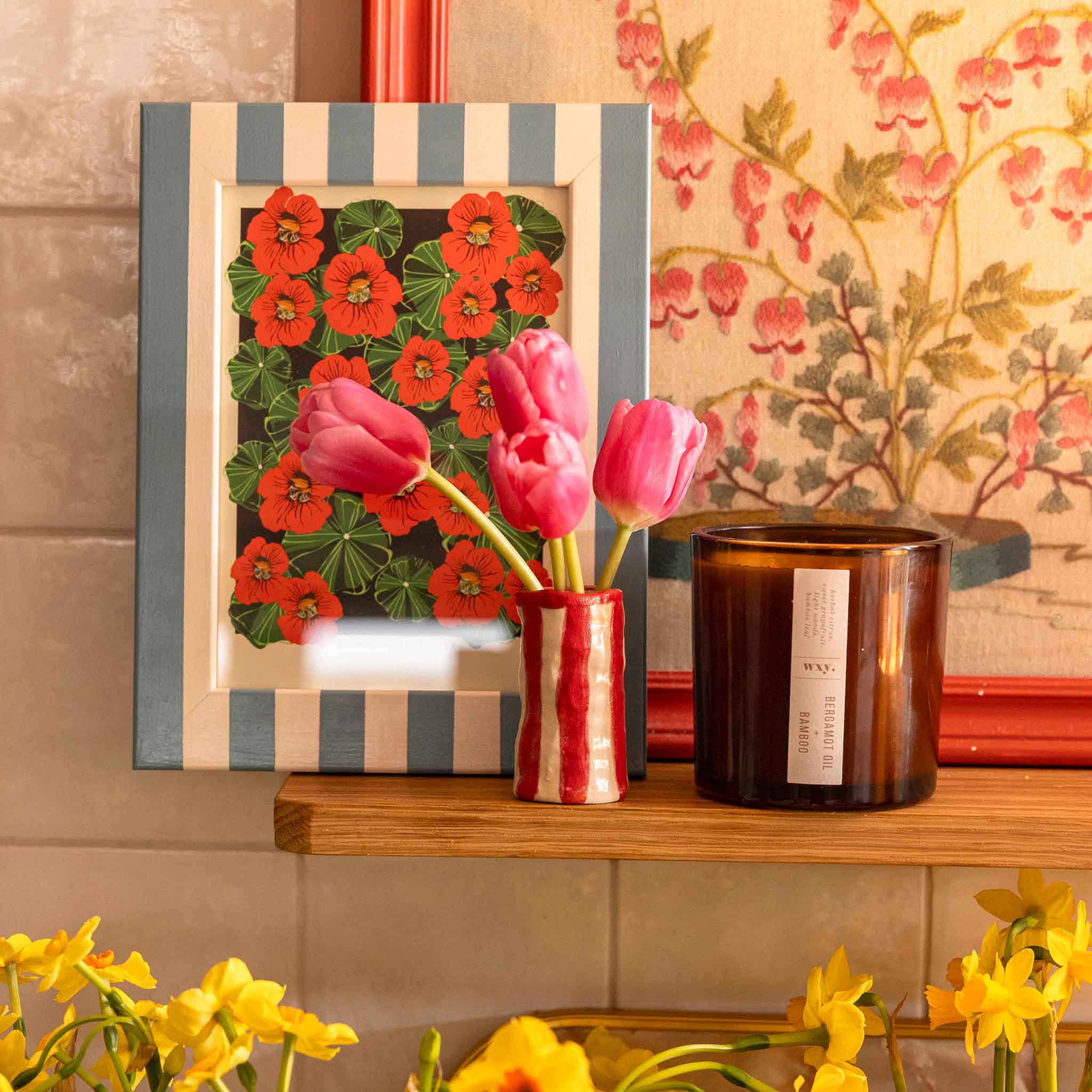 Orange Nasturtiums Print Lou Taylor Design Studio