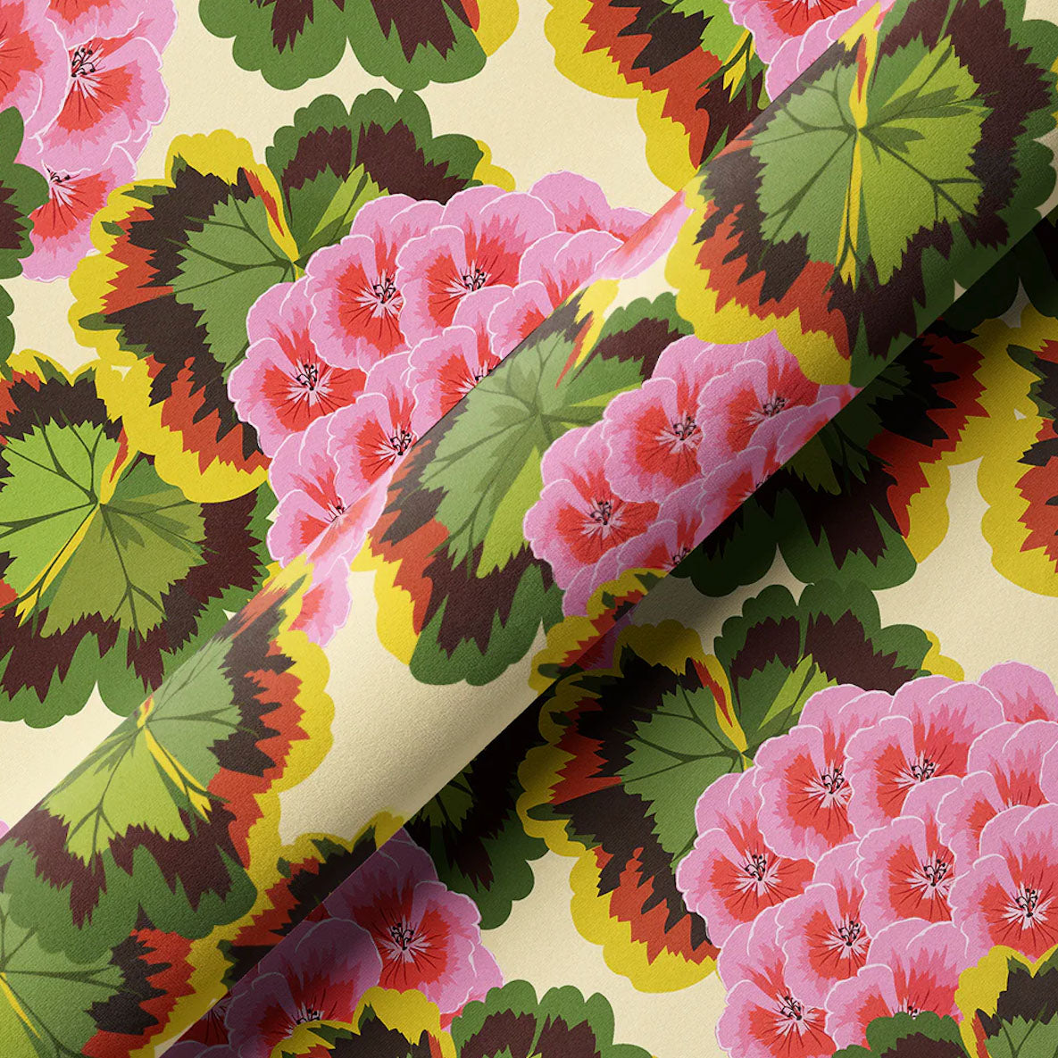 Pink Pelargonium Fabric