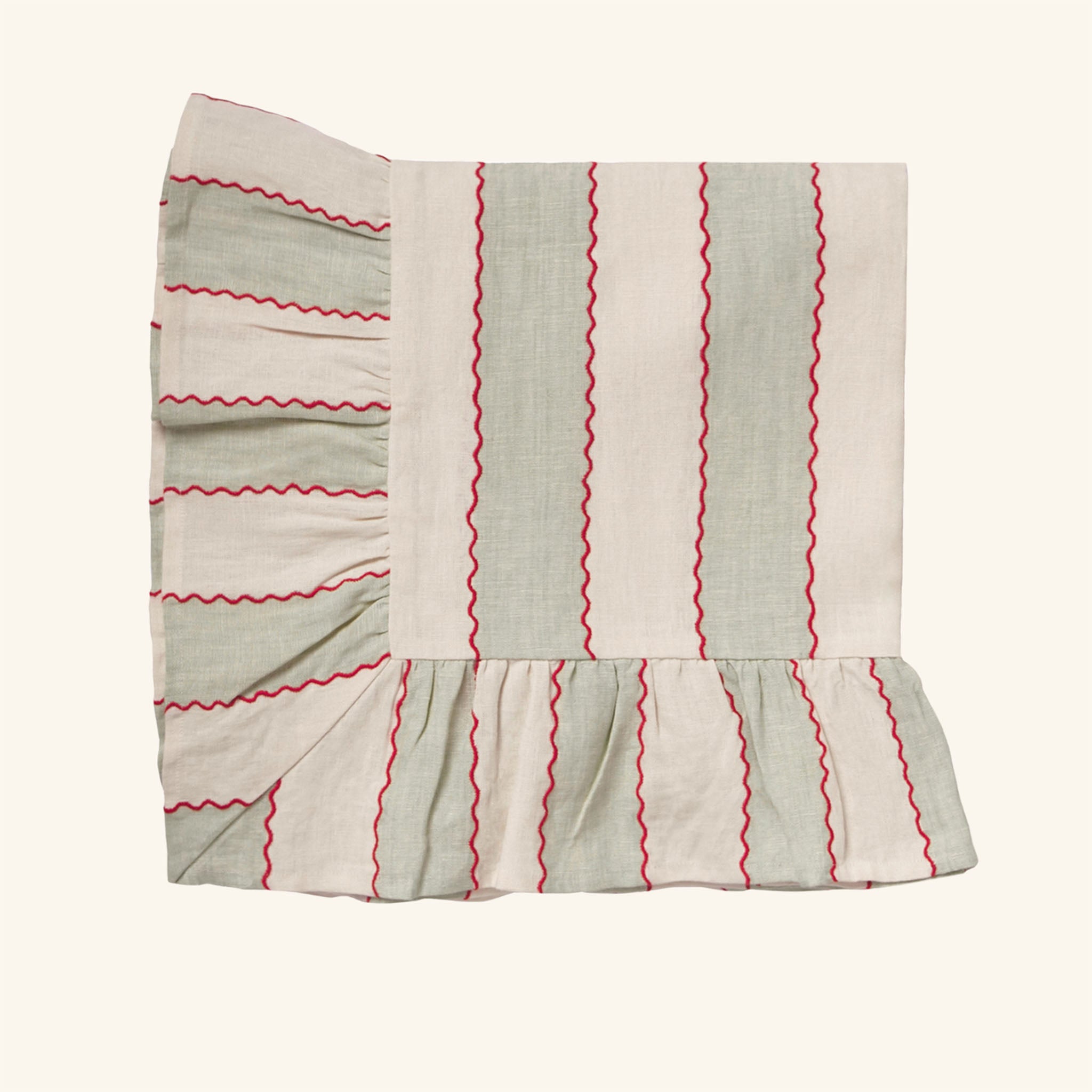 Marionette Embroidered Stripe Tablecloth