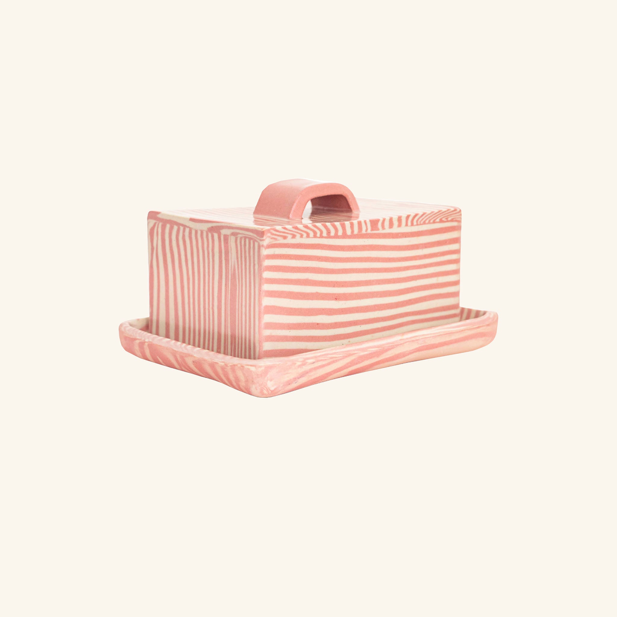 Striped Butter Dish