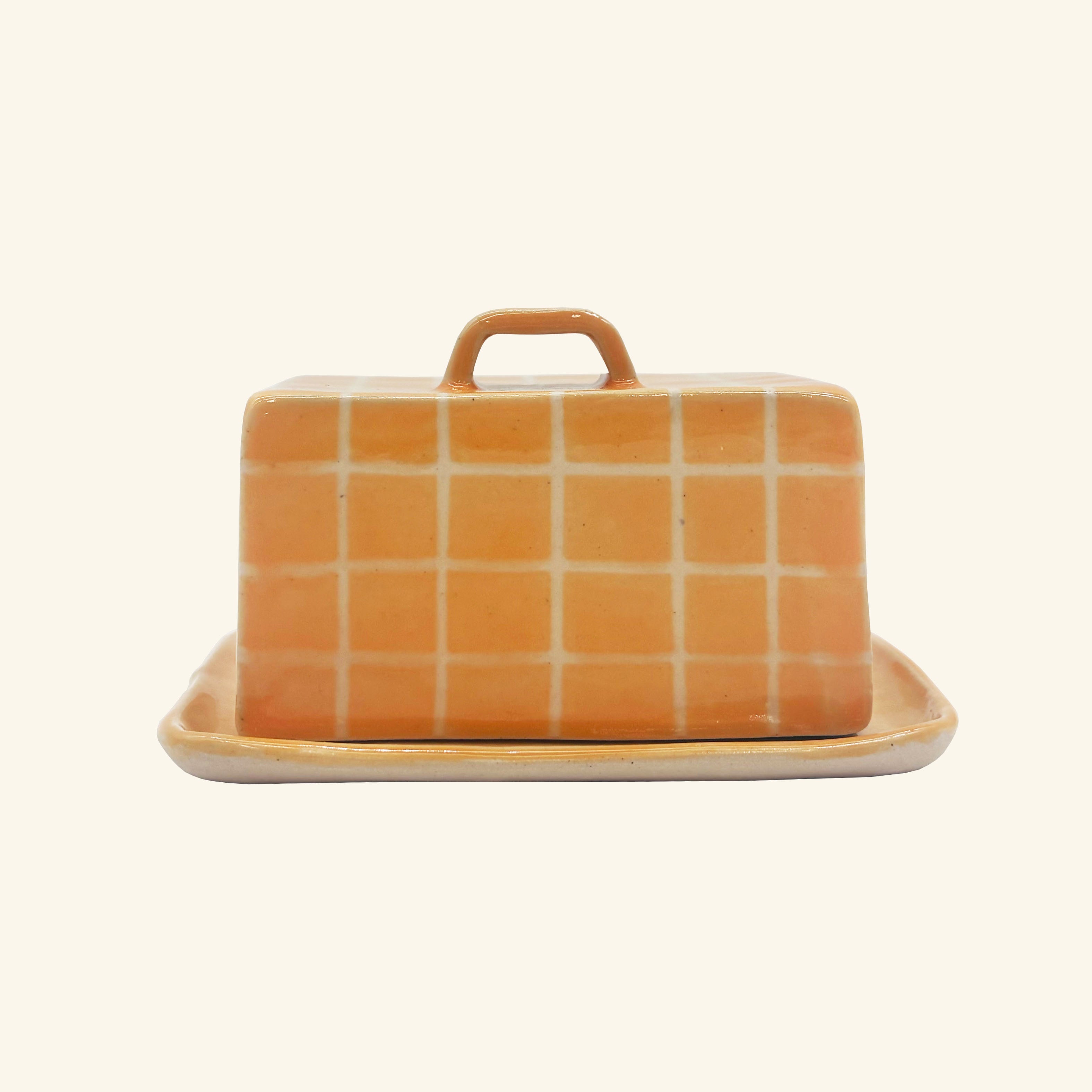 Yellow Grid Butter Dish