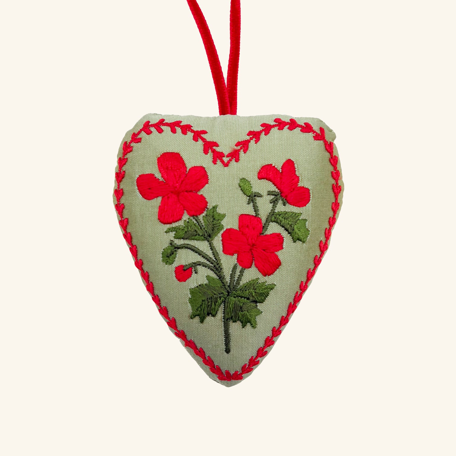 Heart Ornament Rosie Brain Embroidery