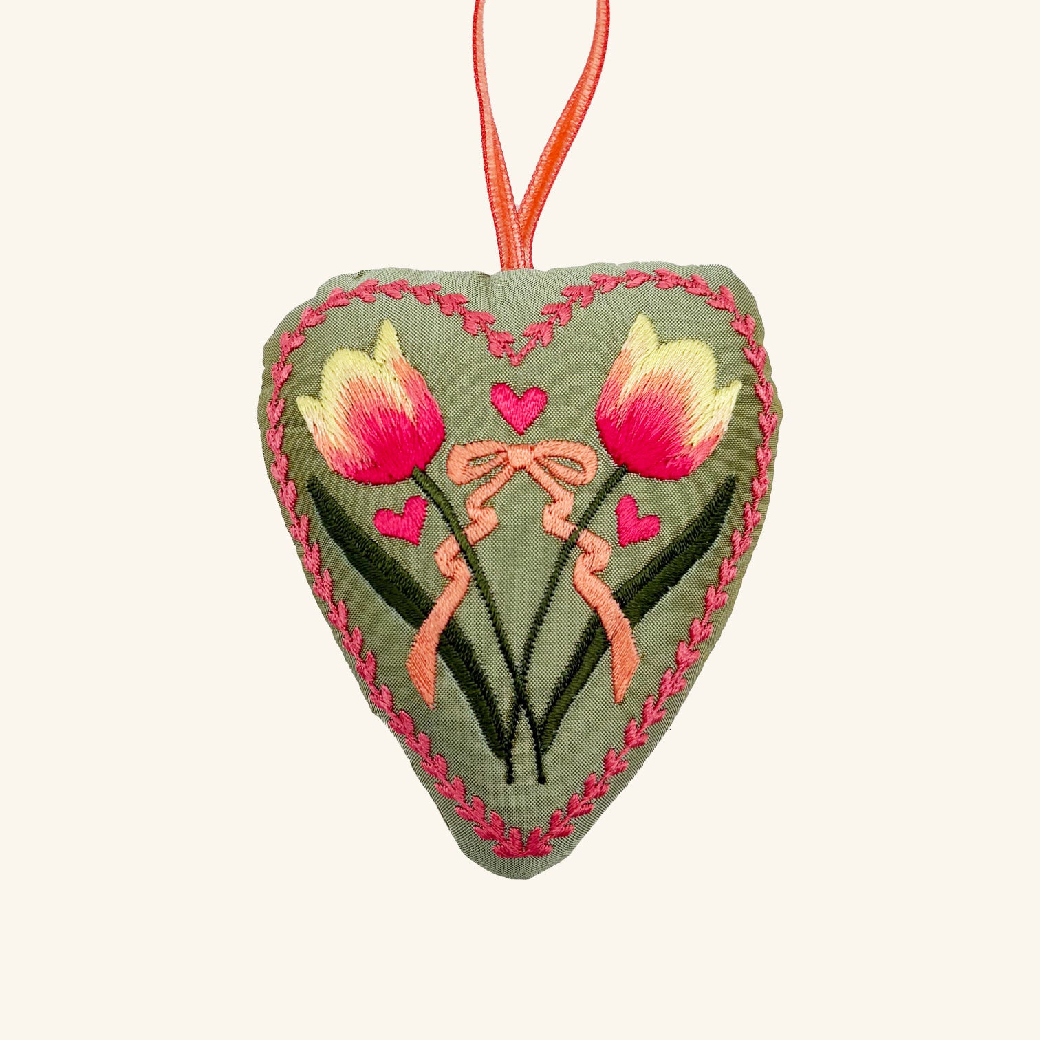 Heart Ornament Rosie Brain Embroidery