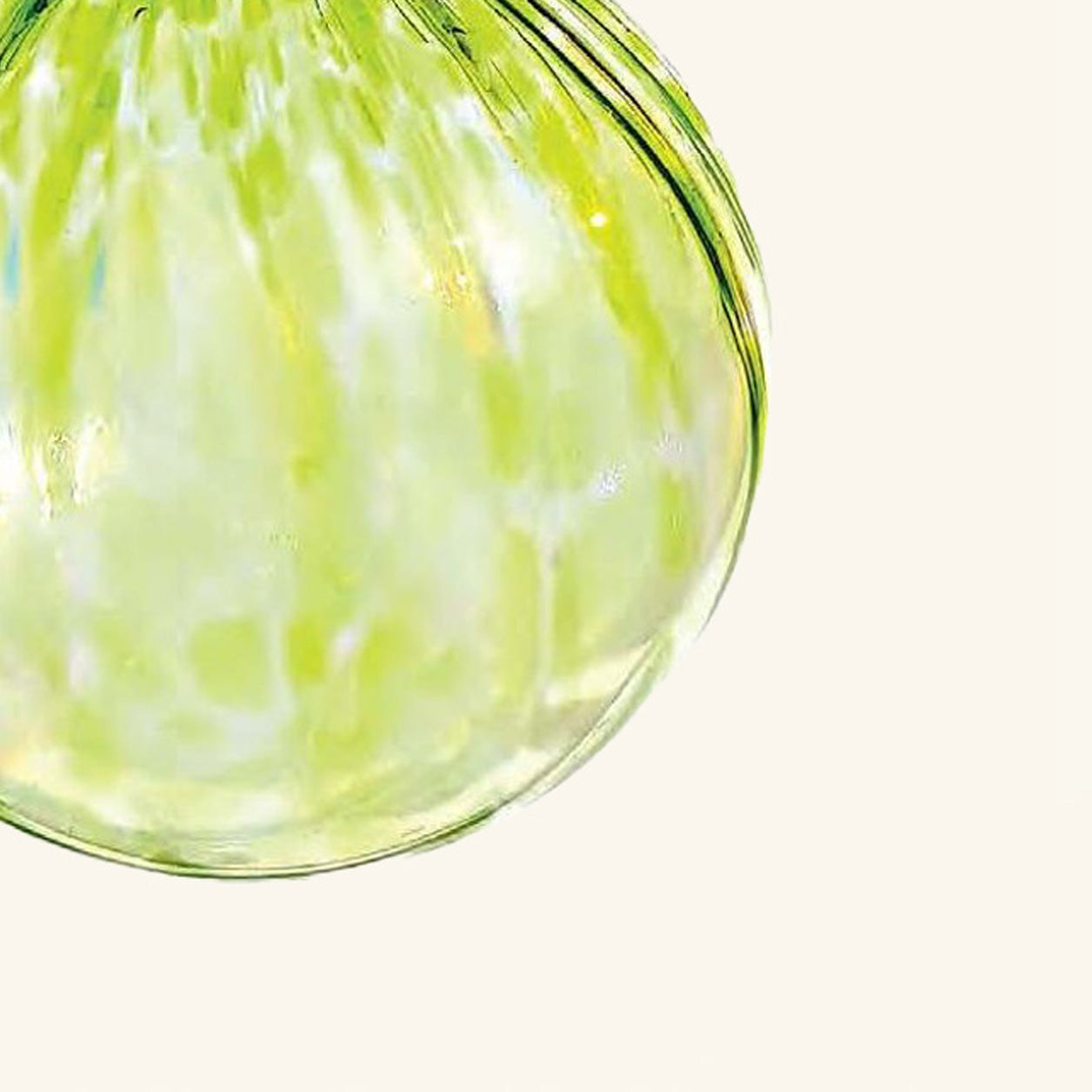 Lime Green Ribbed Bauble