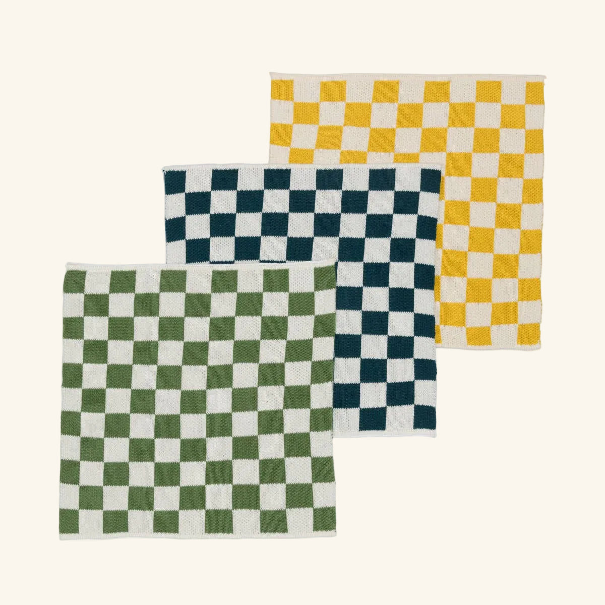 Reusable & Eco-Friendly Cotton Knit Dishcloths: Check Citrus