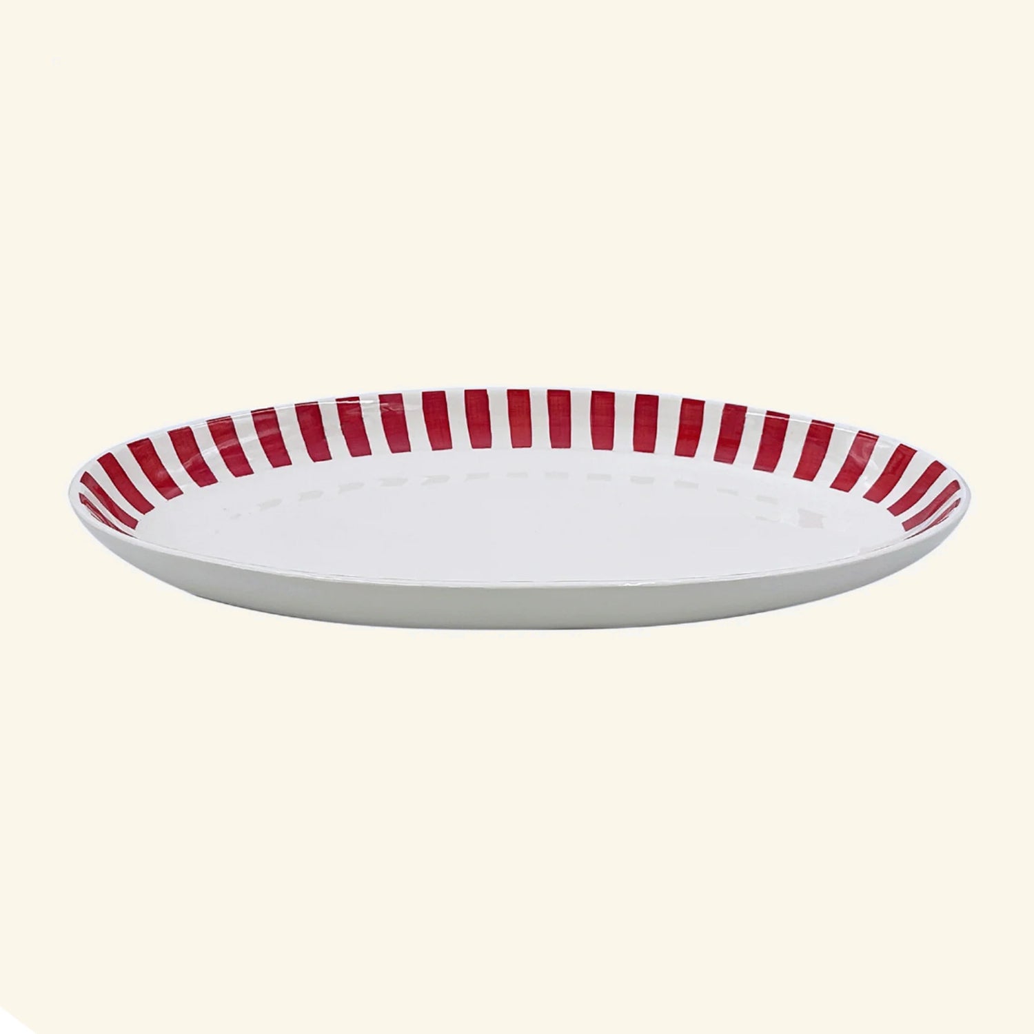 Large Stripes Oval Platter