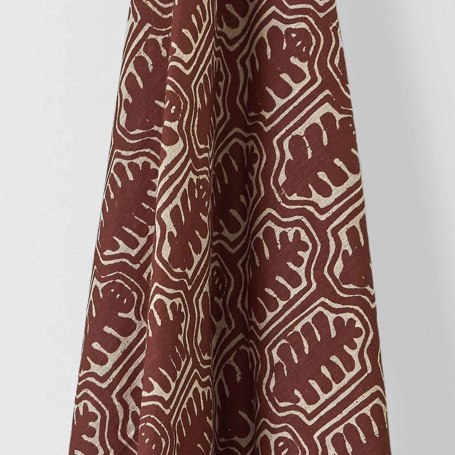 Inuit Dual Use Printed Linen Rust / Natural