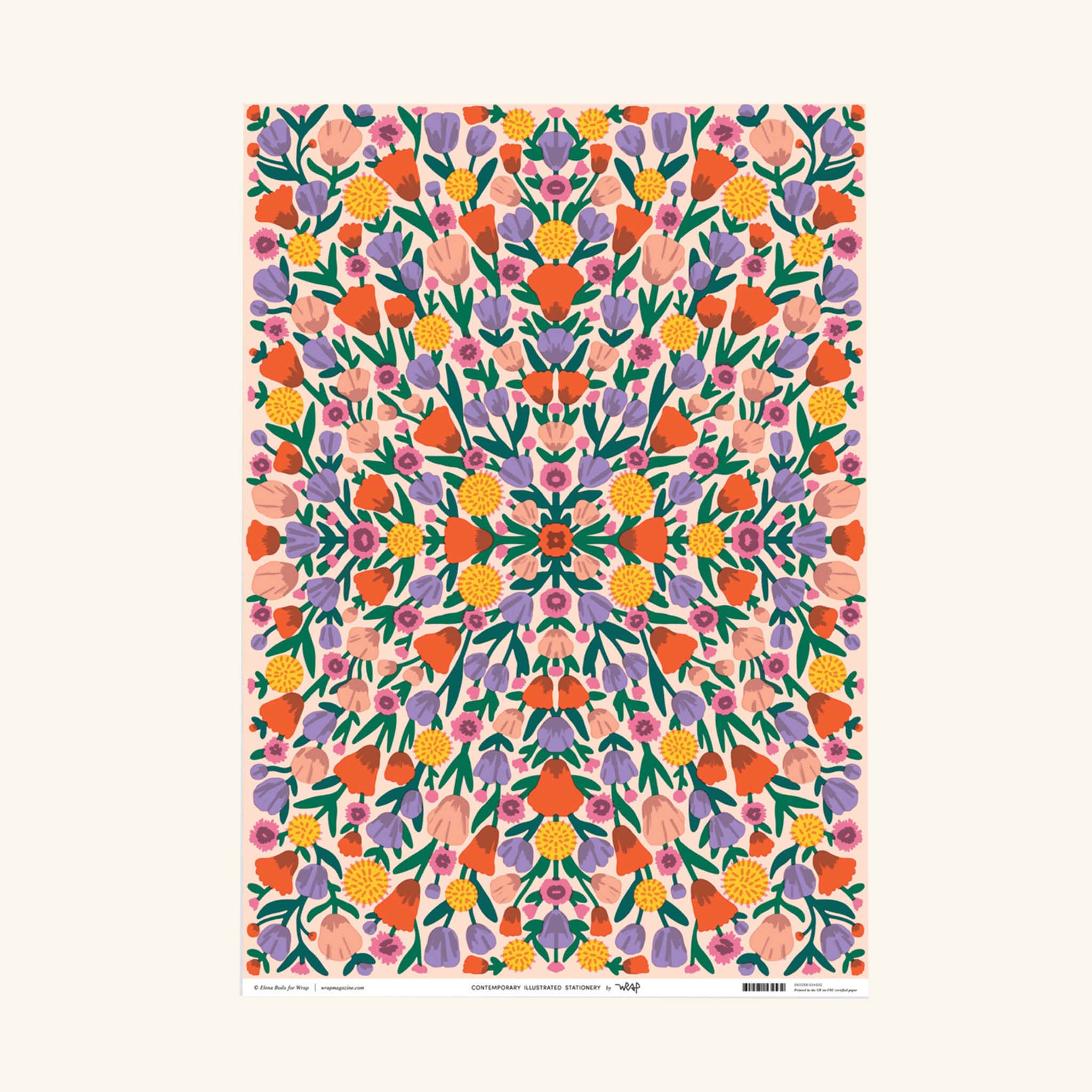 Floral Reflection Wrapping Paper Wrap Magazine