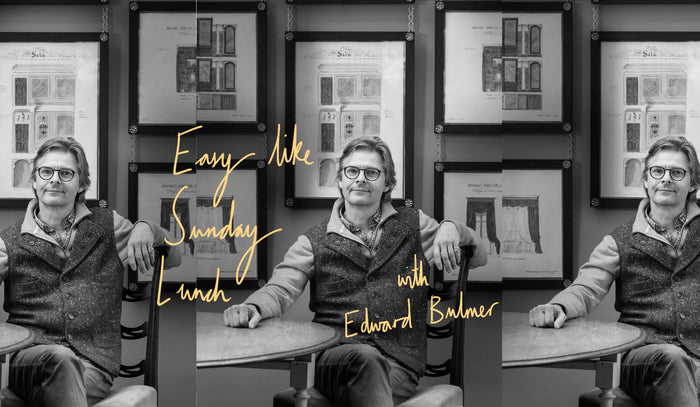 Edward Bulmer sitting at a table