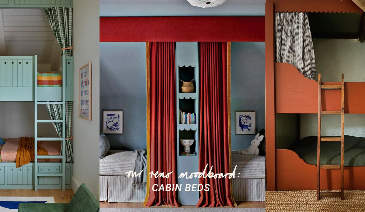 Collage of cabin beds