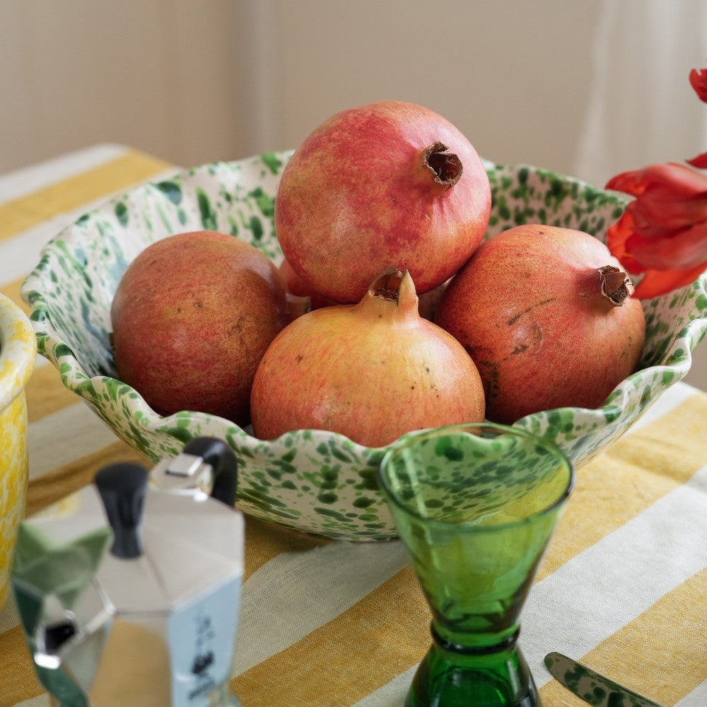 Large Splatterware Wavy Bowl