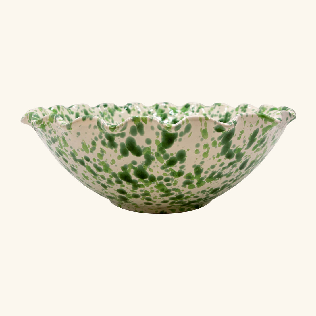 Large Splatterware Wavy Bowl