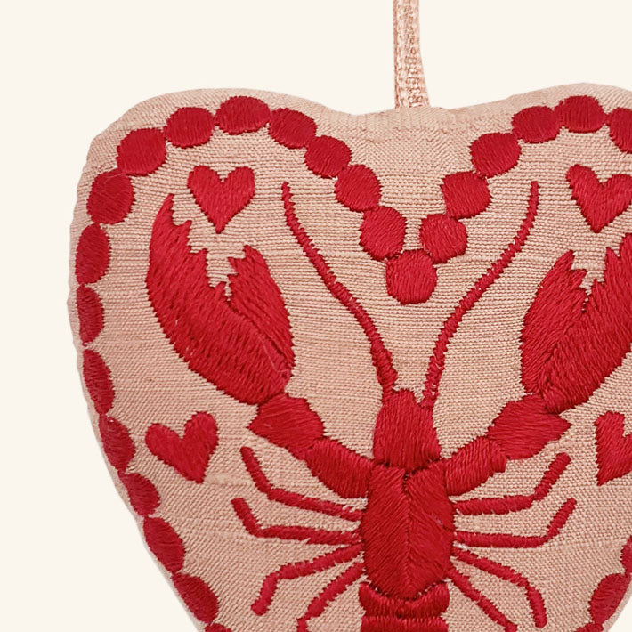 Heart Ornament Rosie Brain Embroidery