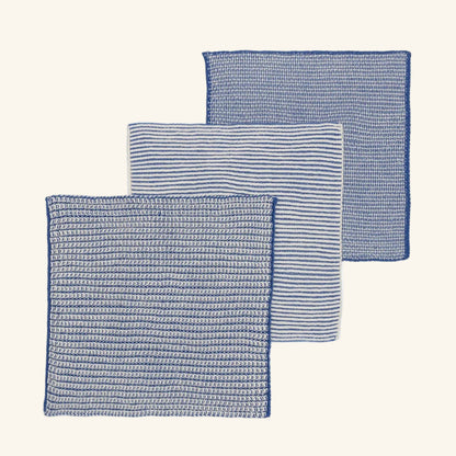 Reusable &amp; Eco-Friendly Cotton Dishcloths: Textured Cobalt