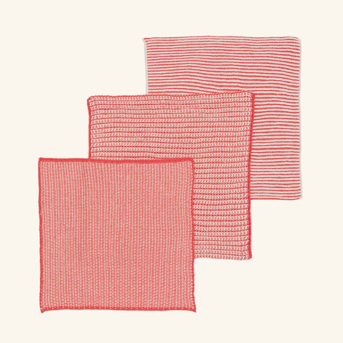Reusable &amp; Eco-Friendly Cotton Knit Dishcloths: Textured Red
