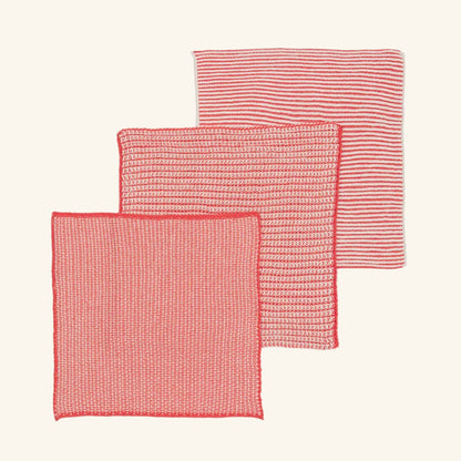 Reusable &amp; Eco-Friendly Cotton Knit Dishcloths: Textured Red