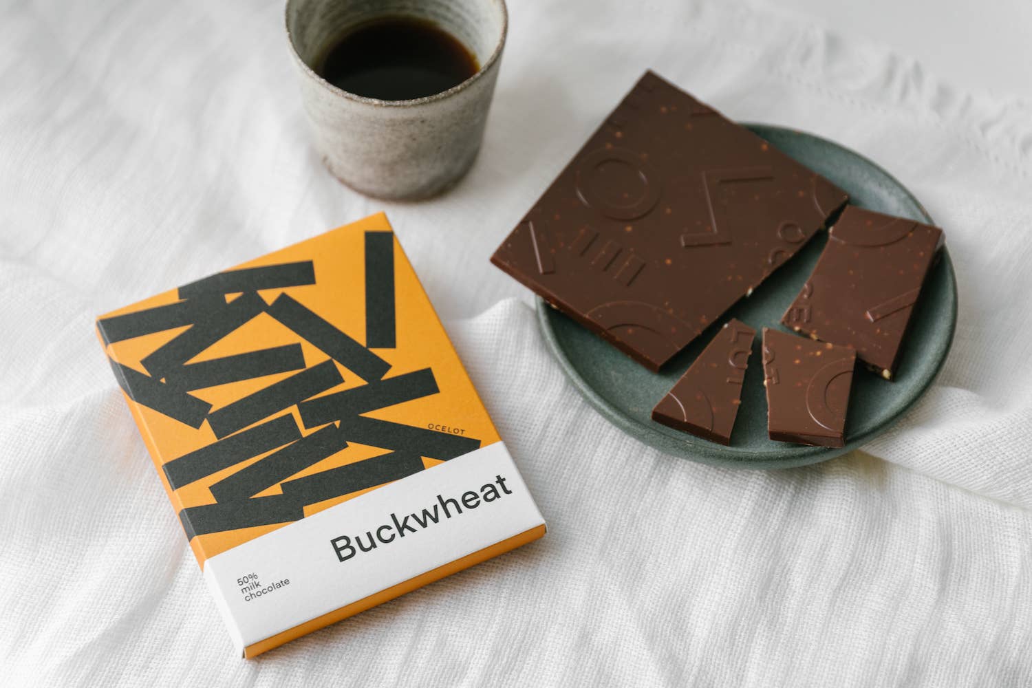 Buckwheat - award winning Organic 55% dark milk choc bar 70g