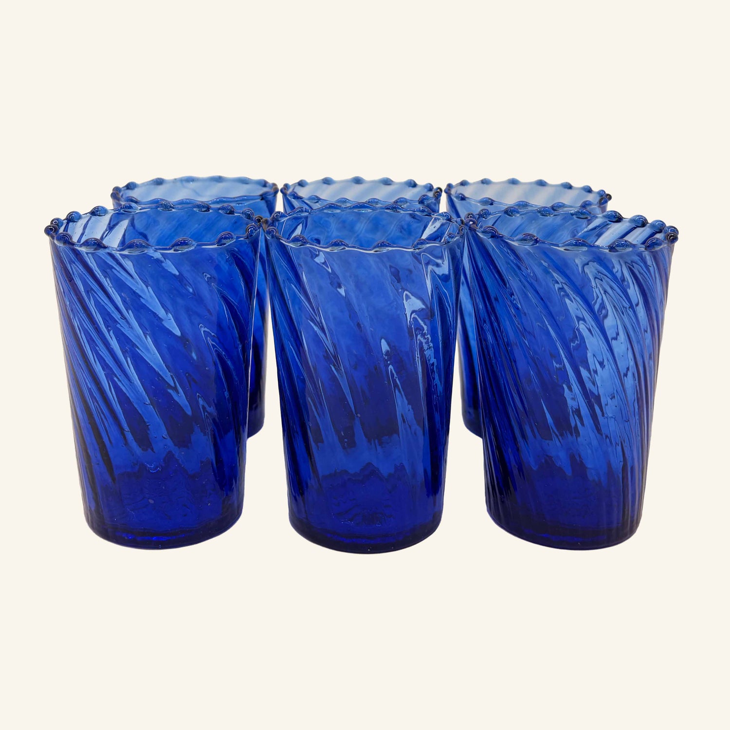 Set of 6 Moroccan Fluted Glasses