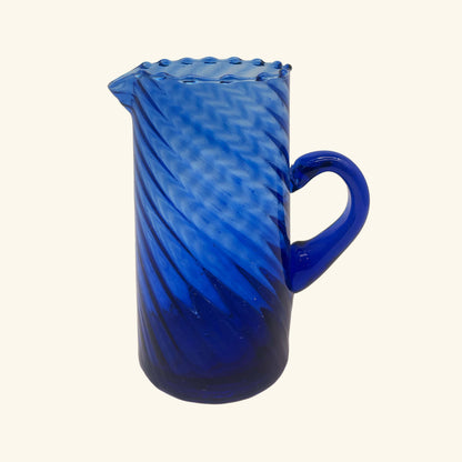 Moroccan Fluted Glass Pitcher