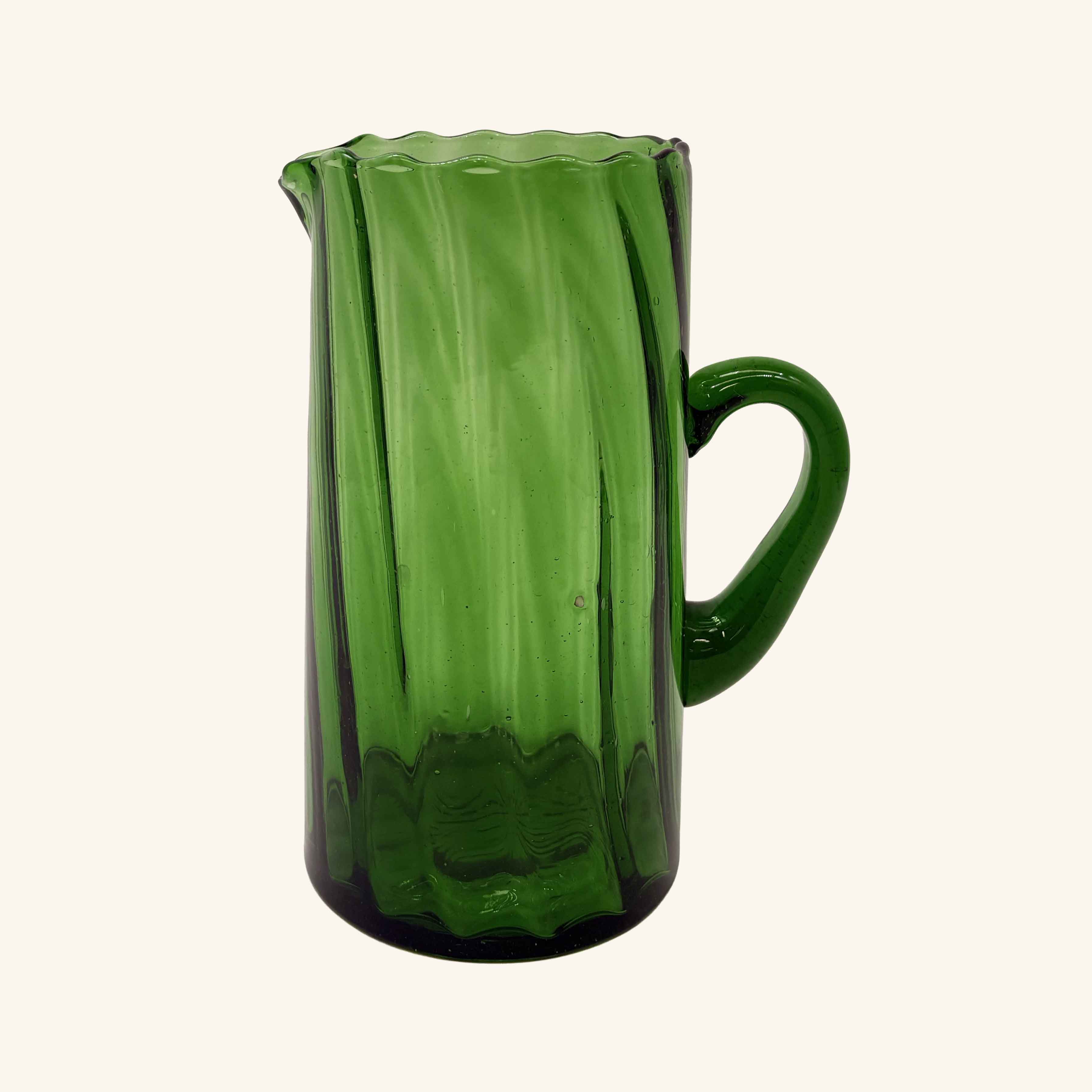 Moroccan Fluted Glass Pitcher