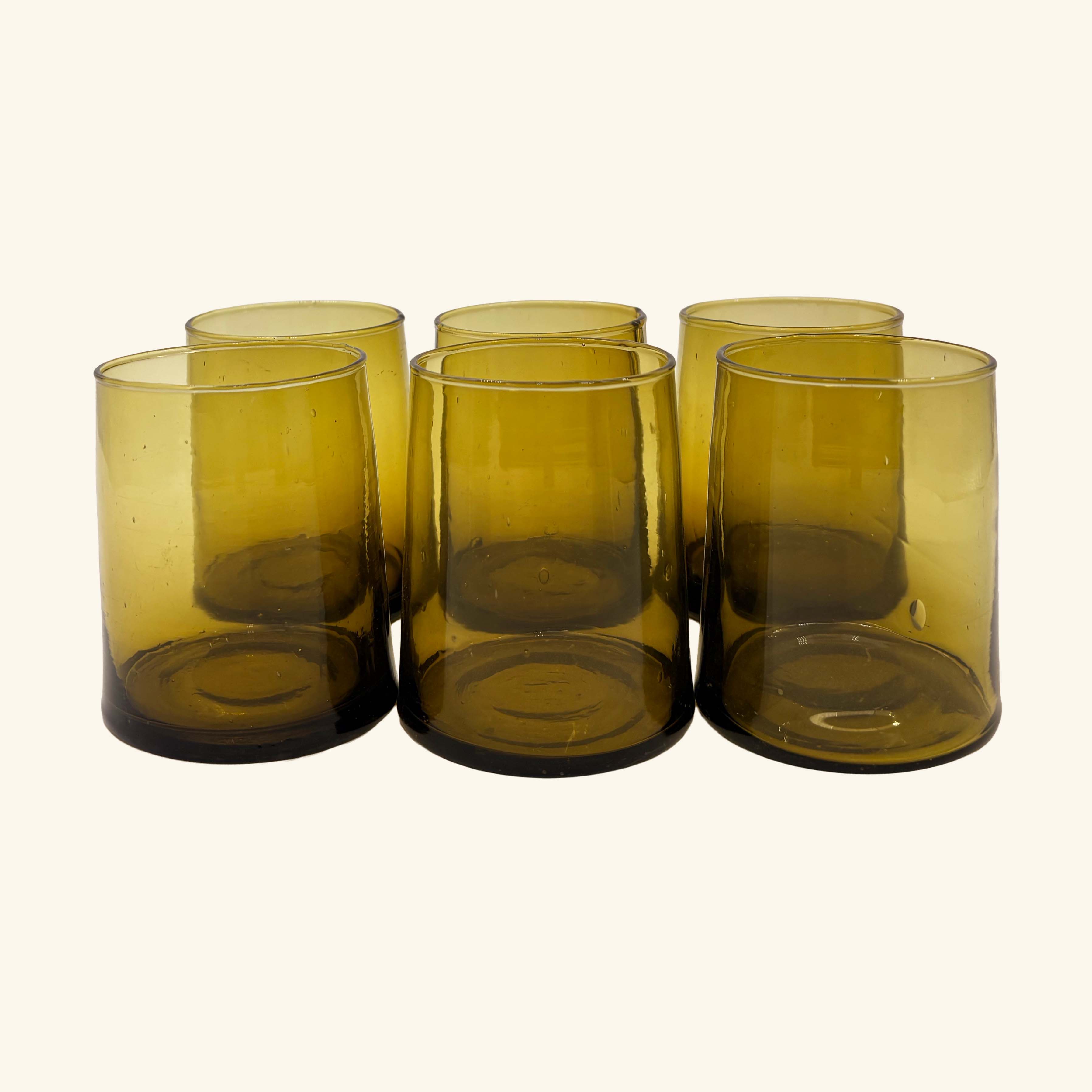 Set of 6 Moroccan Tapered Glass Tumblers