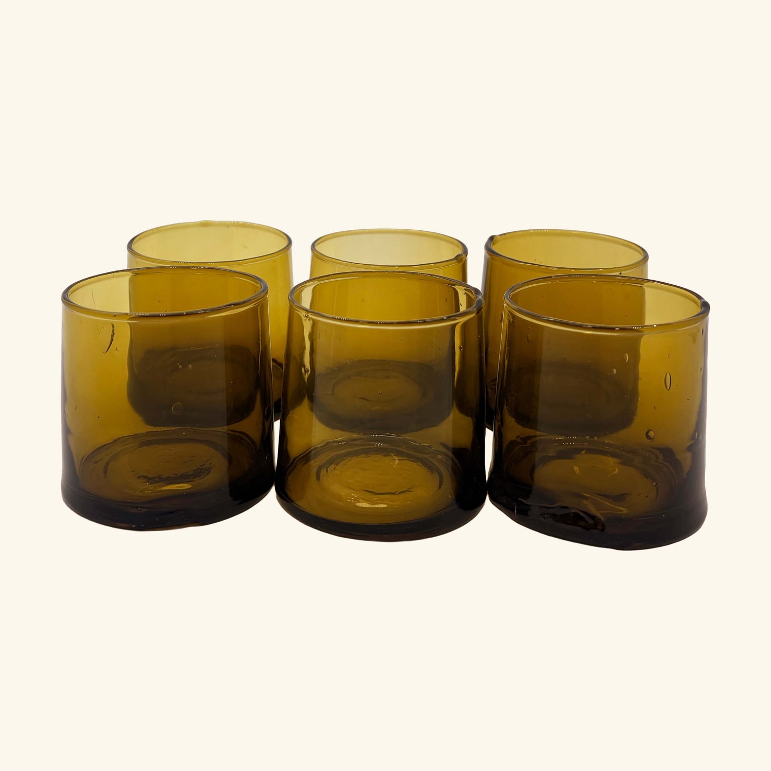Set of 6 Moroccan Tapered Glass Tumblers