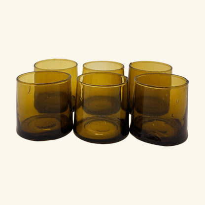 Set of 6 Moroccan Tapered Glass Tumblers