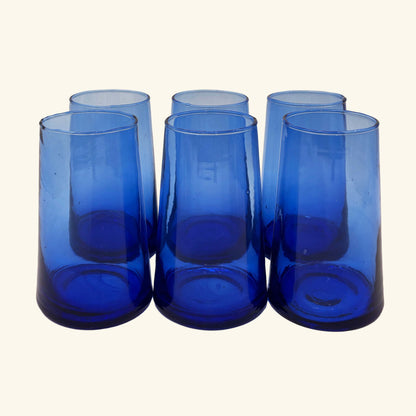 Set of 6 Moroccan Tapered Glass Tumblers