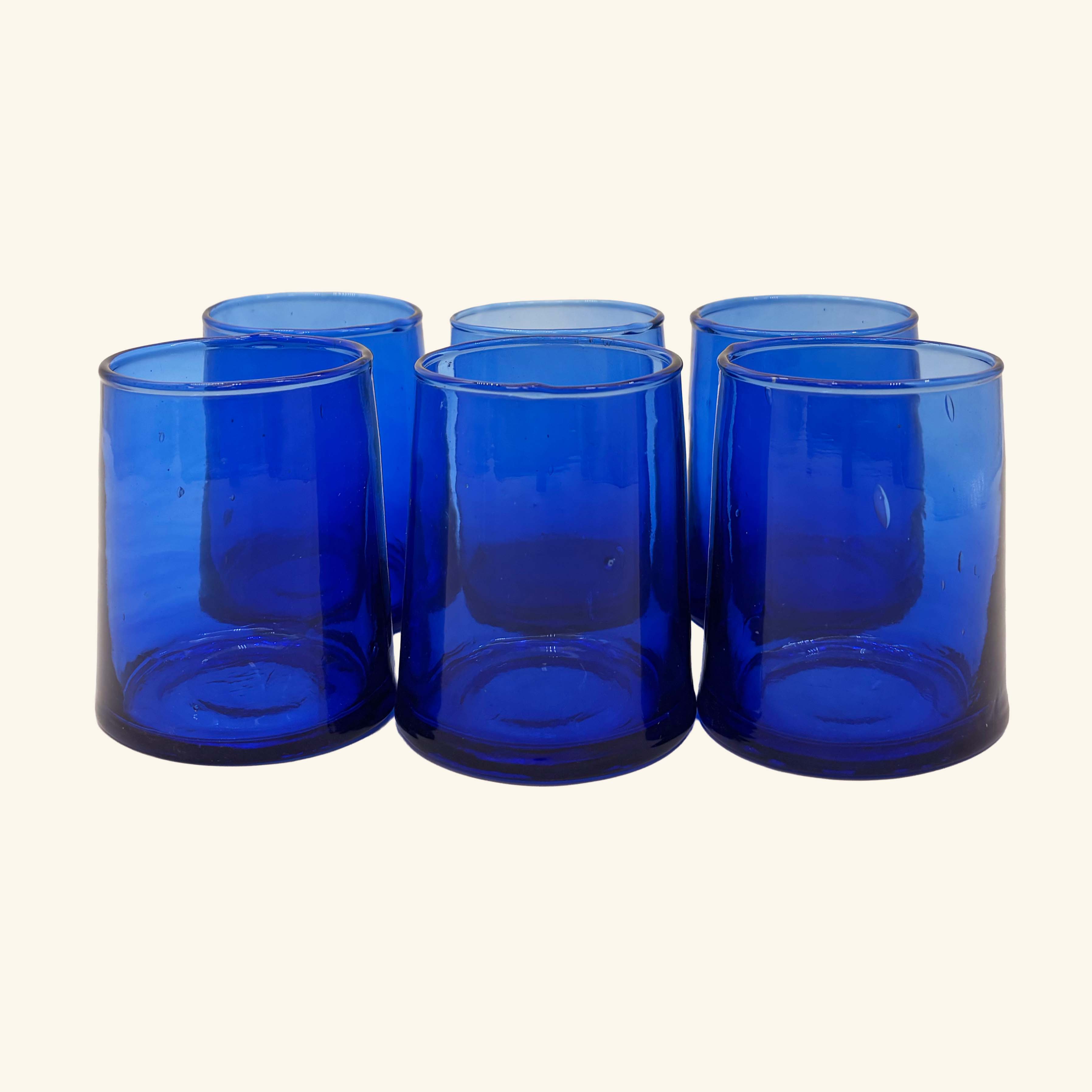 Set of 6 Moroccan Tapered Glass Tumblers