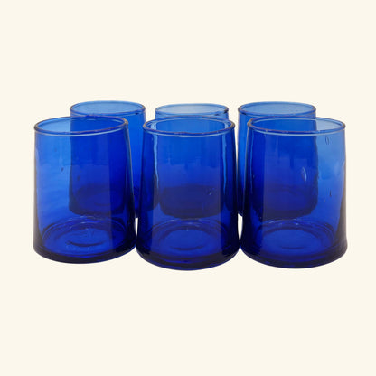 Set of 6 Moroccan Tapered Glass Tumblers
