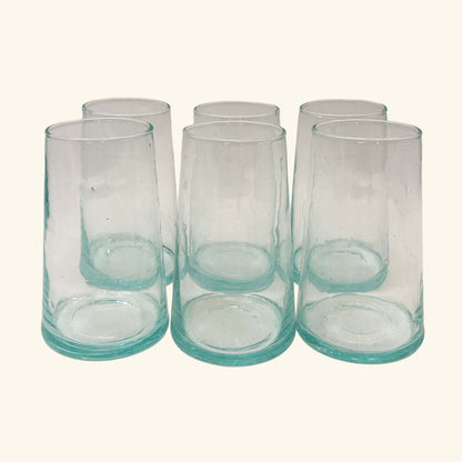 Set of 6 Moroccan Tapered Glass Tumblers