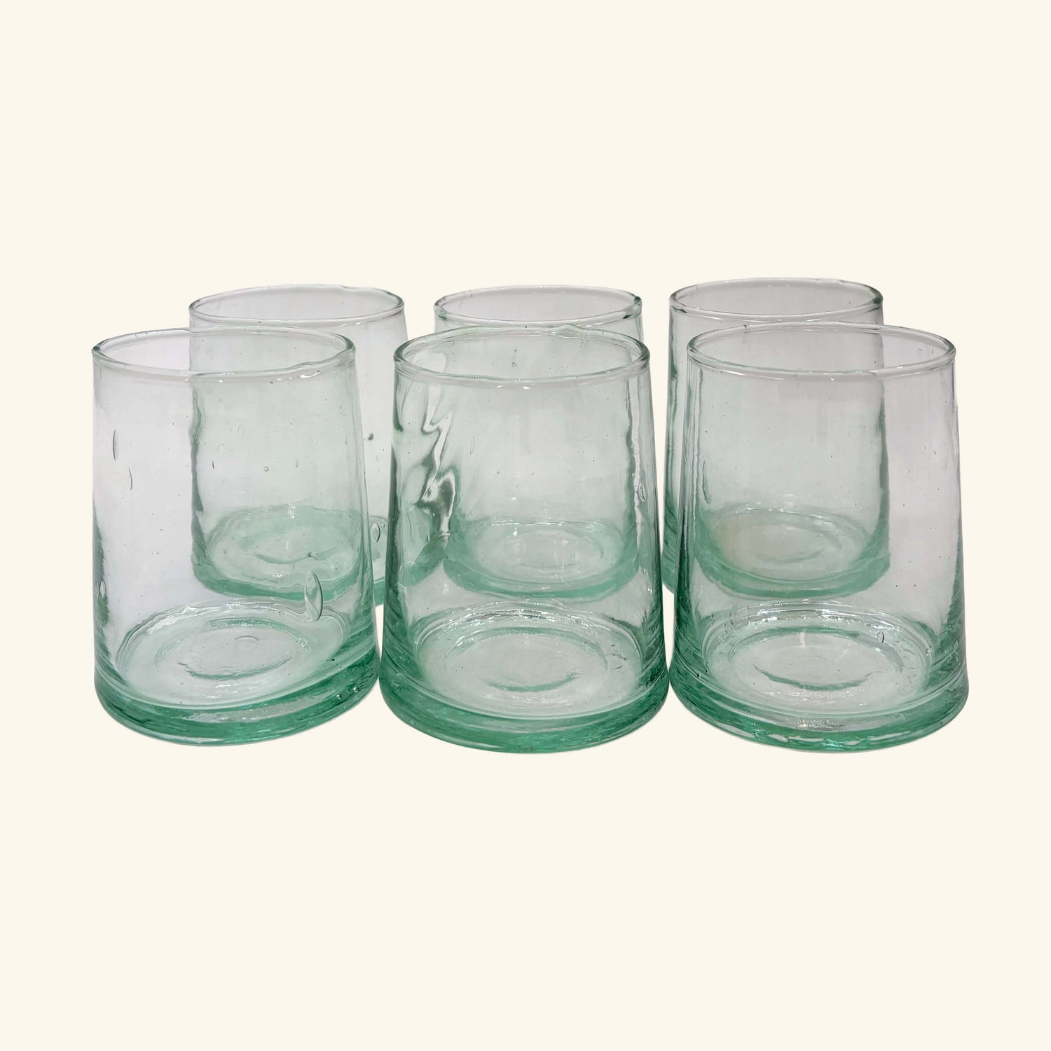 Set of 6 Moroccan Tapered Glass Tumblers