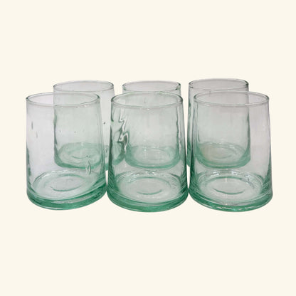 Set of 6 Moroccan Tapered Glass Tumblers
