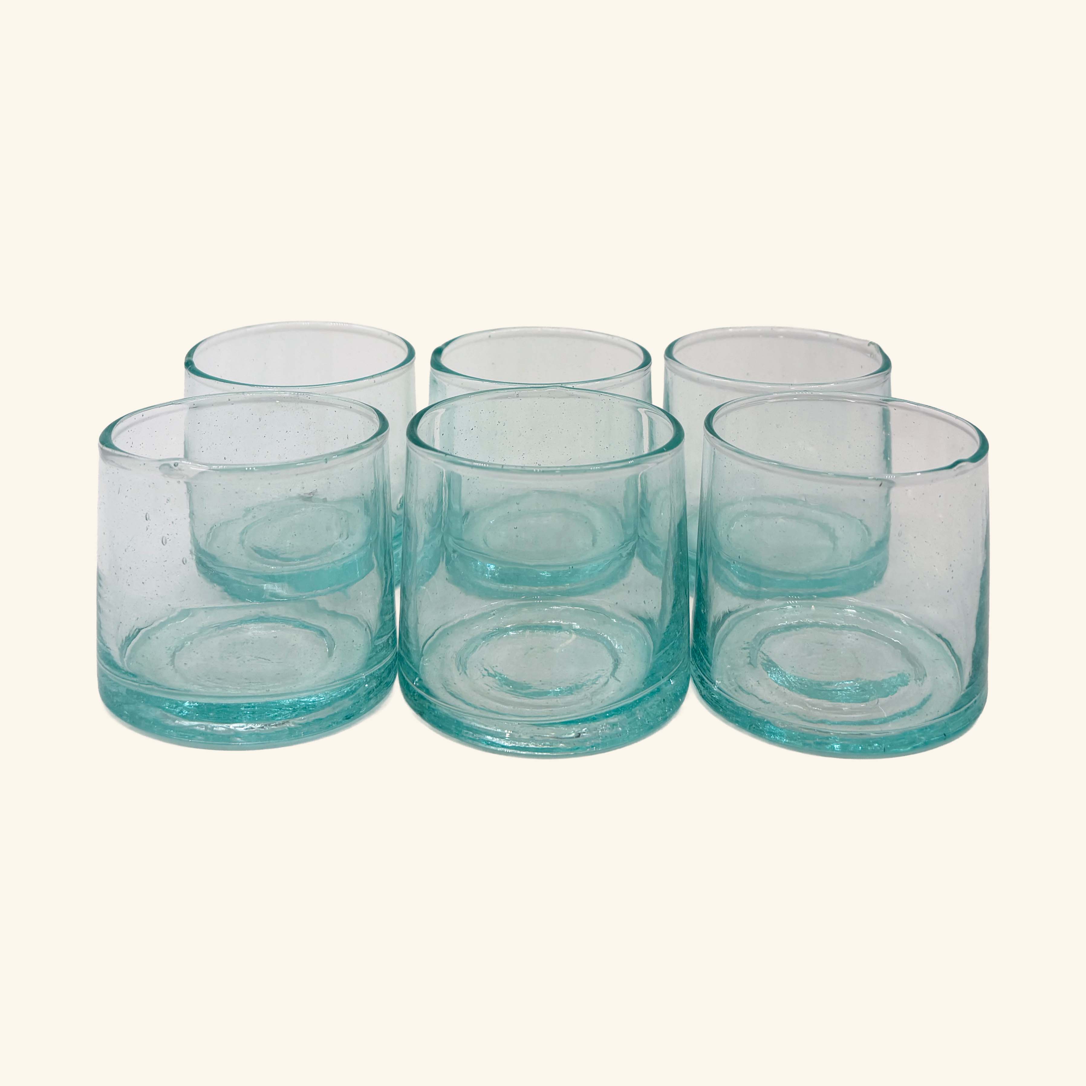 Set of 6 Moroccan Tapered Glass Tumblers