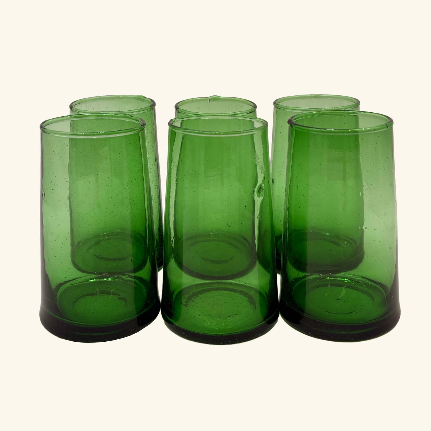 Set of 6 Moroccan Tapered Glass Tumblers