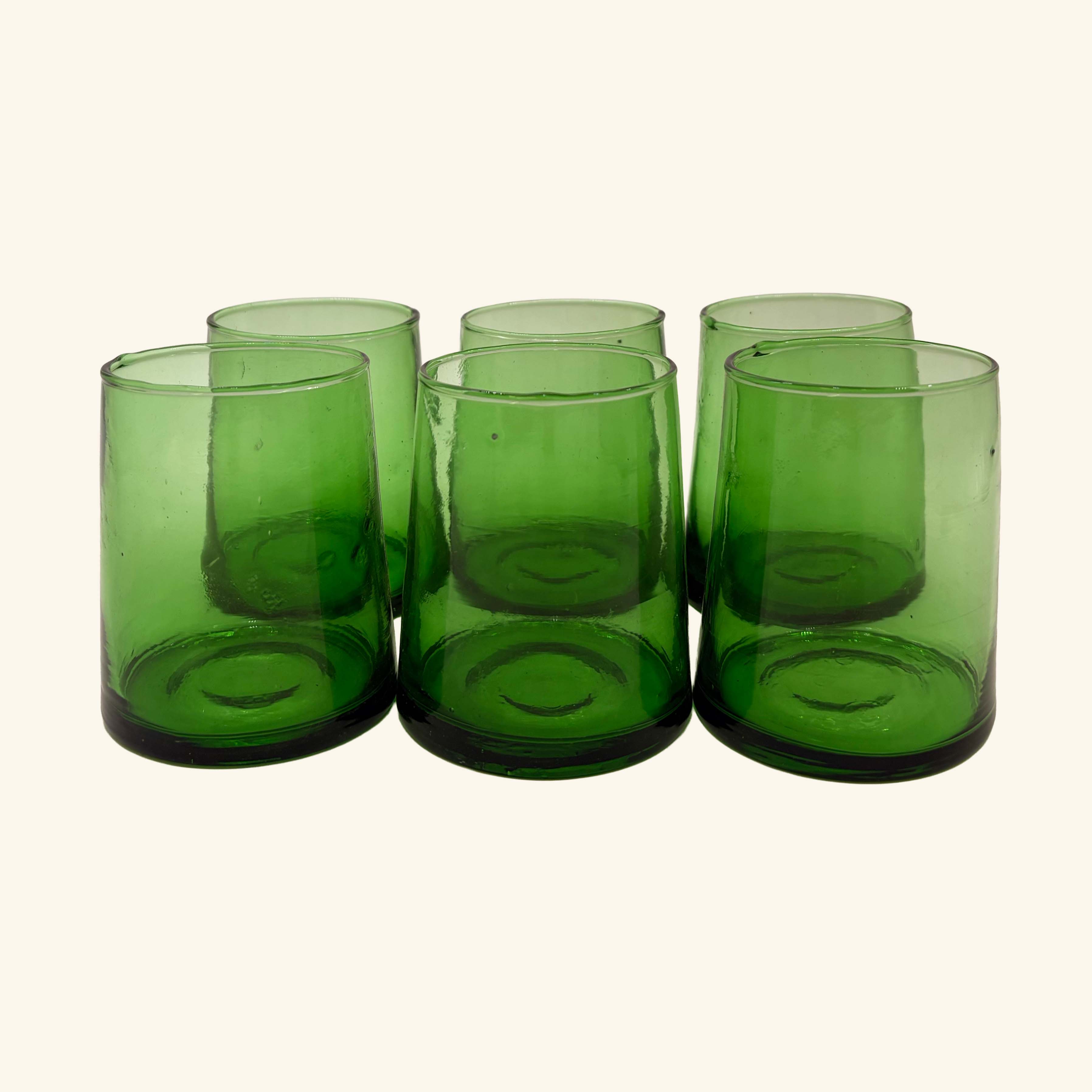 Set of 6 Moroccan Tapered Glass Tumblers