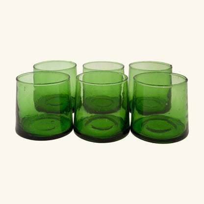 Set of 6 Moroccan Tapered Glass Tumblers