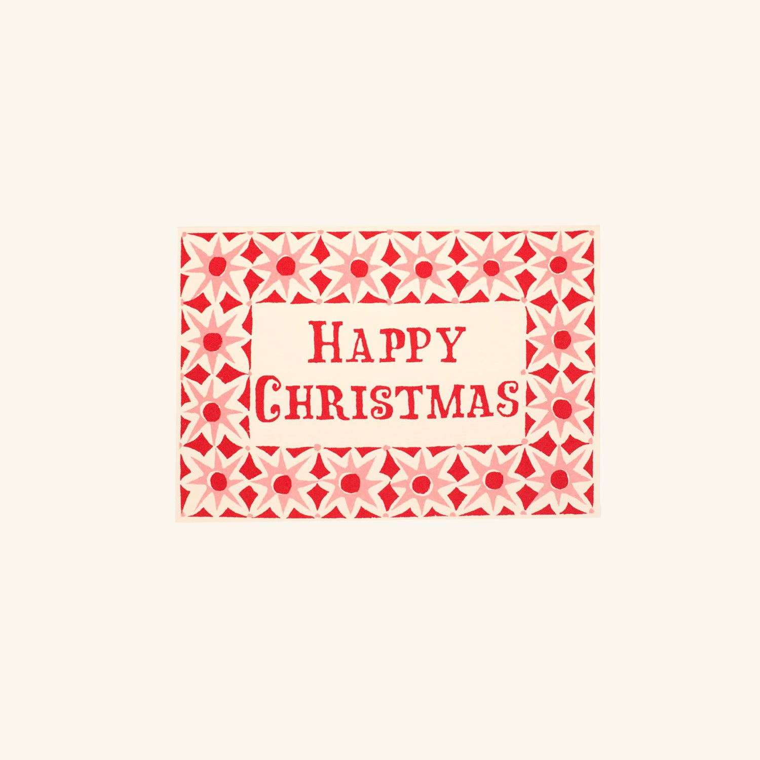 Pack of 10 Happy Christmas Card in Pink Alhambra