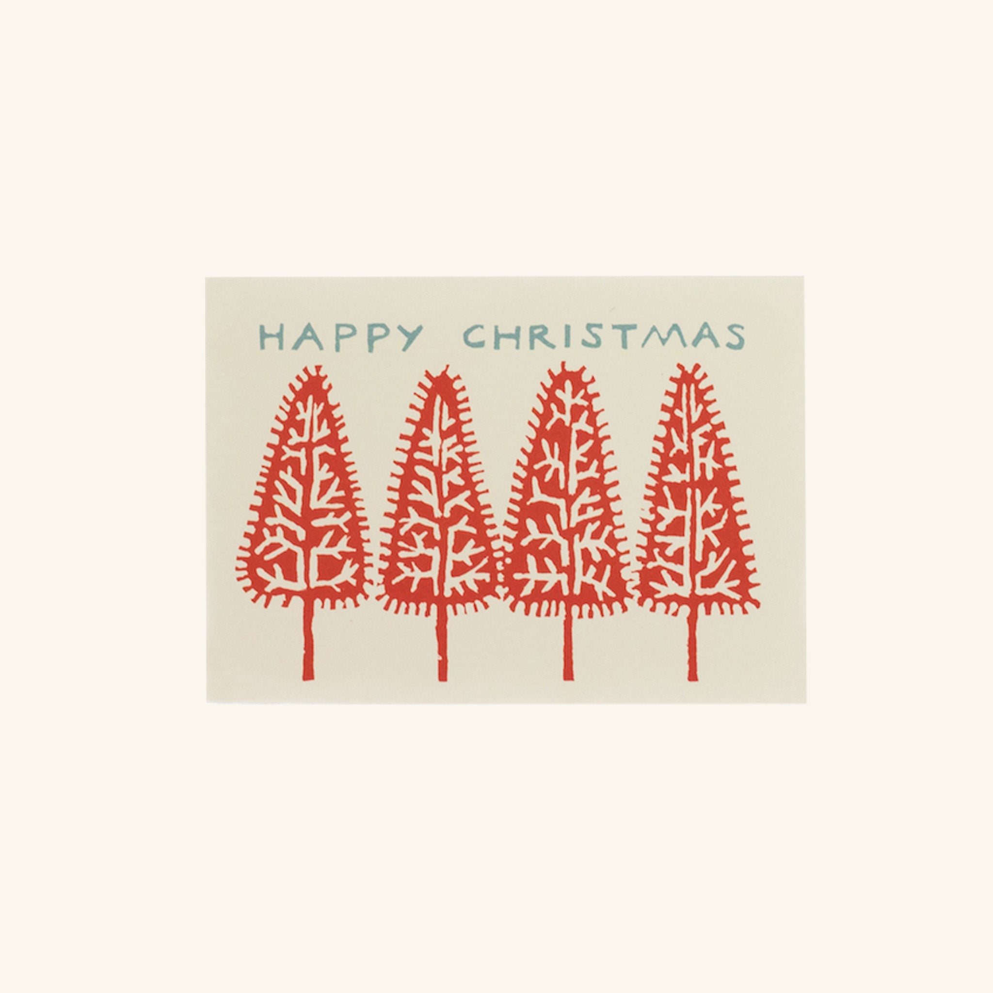 Pack of Ten Happy Christmas Trees Card