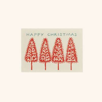 Pack of Ten Happy Christmas Trees Card