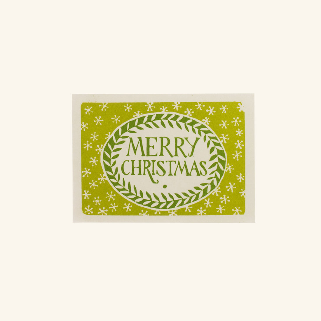 Pack of 10 Merry Christmas Cards in Sap and Green