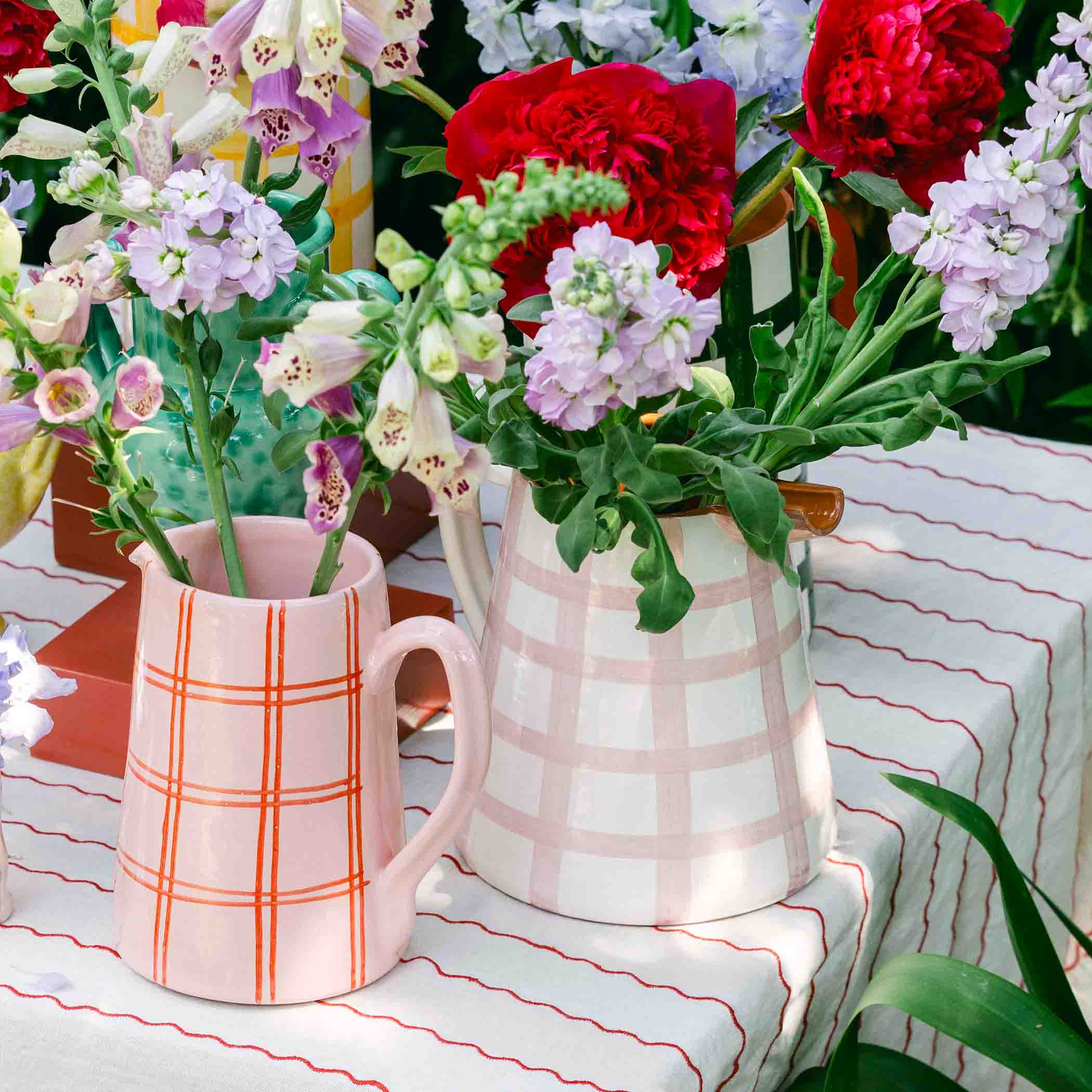 Gingham Pitcher