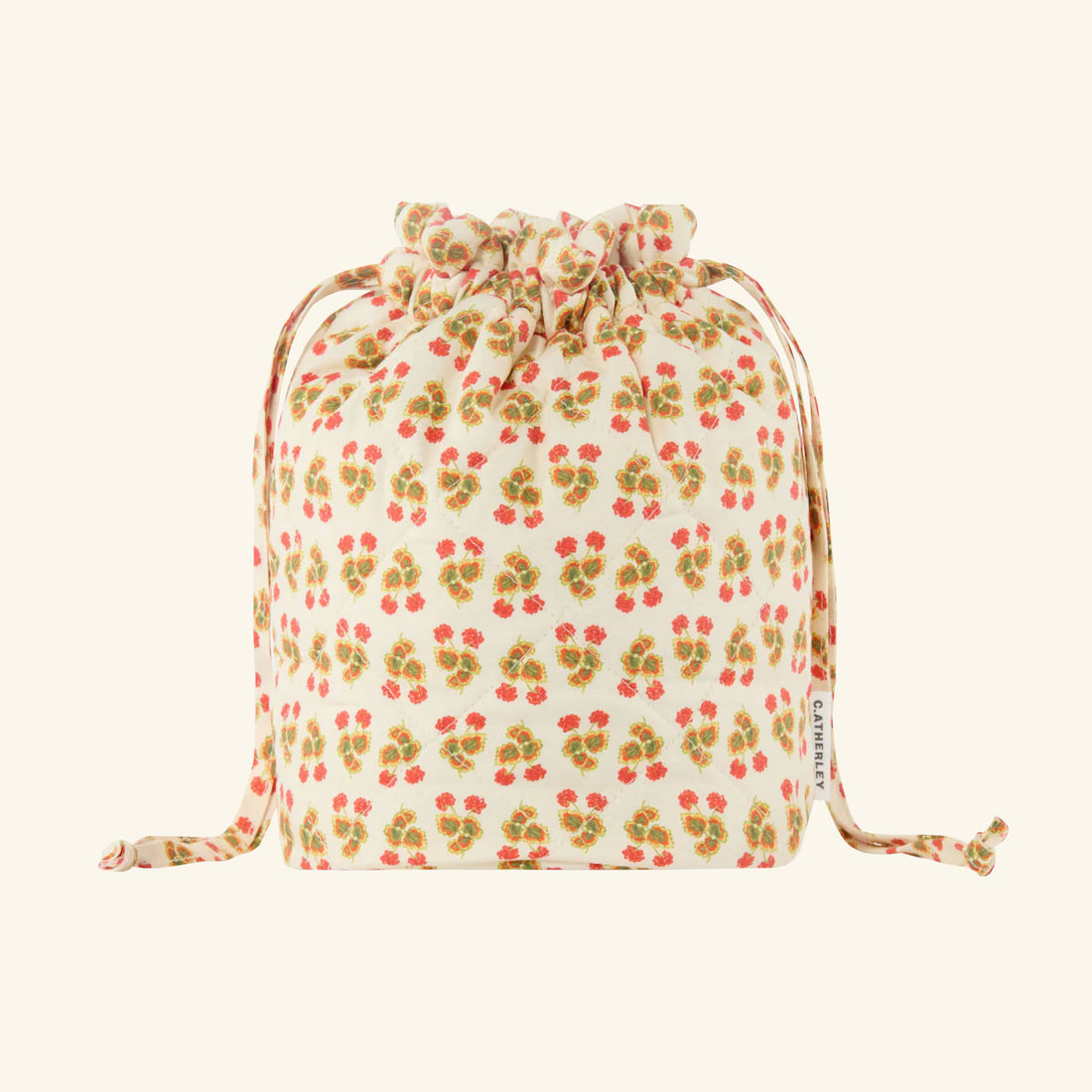 Quilted Geranium Drawstring Bucket Bag