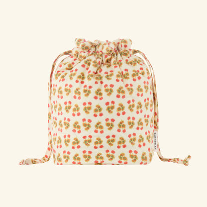 Quilted Geranium Drawstring Bucket Bag